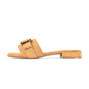 Suede Buckle Strap Sandal | Khaki
