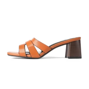 Square Toe Block Heel | Camel