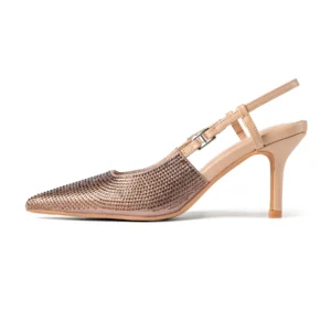 Slingback Pointy Stiletto Heel | Bronze