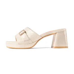 Chunky Platform Block Heel | Beige