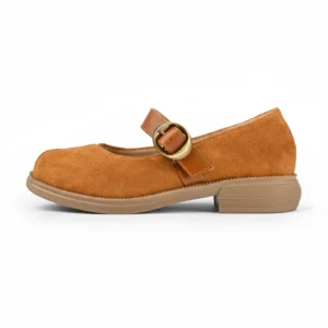 Suede Mary Jane Shoe | Camel