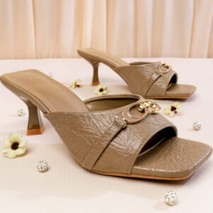 Square Toe Spool Heel | Khaki