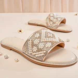 Crystal & Multicolored Accent Embellished | Beige