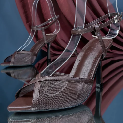 Peep Toe Slingback Spool Heel | Coffee